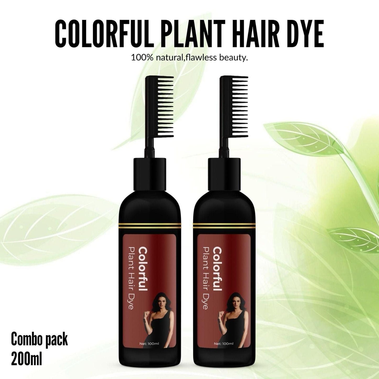 Hair Dye Comb Shampoo (Pack of 2)