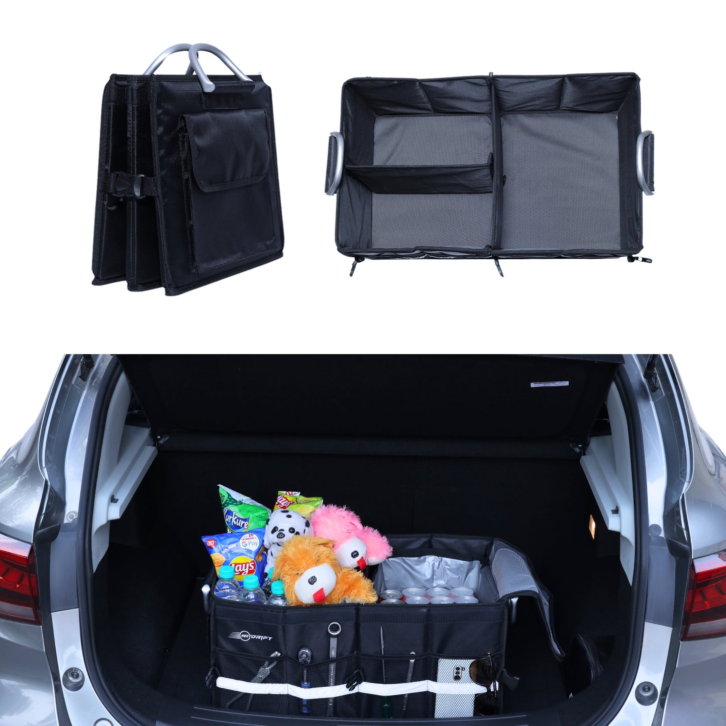 Cubent 'Trunk Master' - Multi-Compartment Car Organizer for Garage, Sedan, SUV, Minivan
