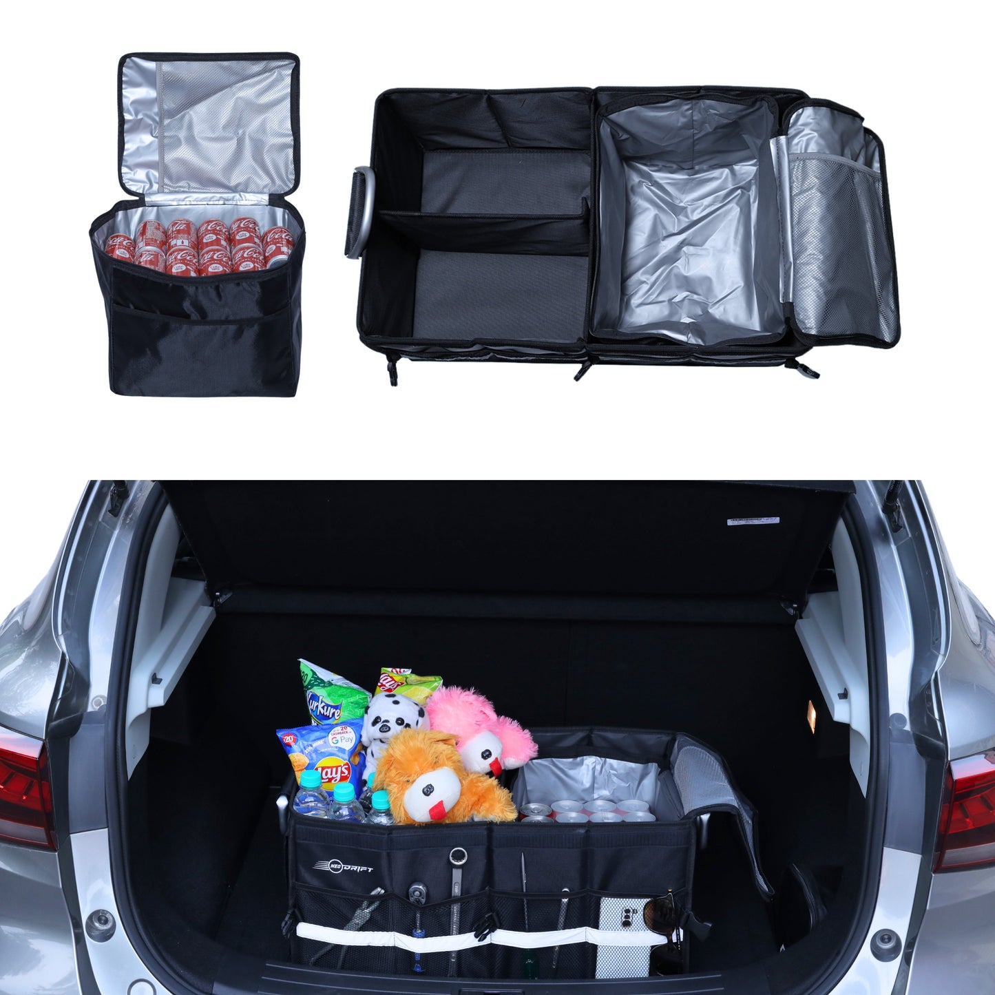 Cubent 'Trunk Master' - Multi-Compartment Car Organizer for Garage, Sedan, SUV, Minivan