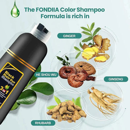 3-in-1 Black Hair Dye Shampoo (Ayurvedic No Side Effect) - 100% Grey Coverage