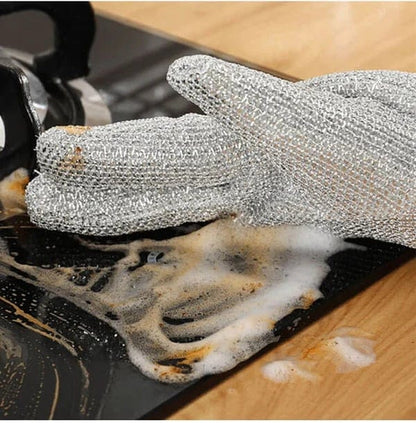 Bamboo Fiber Wire Dishwashing Gloves (Pack of 2)