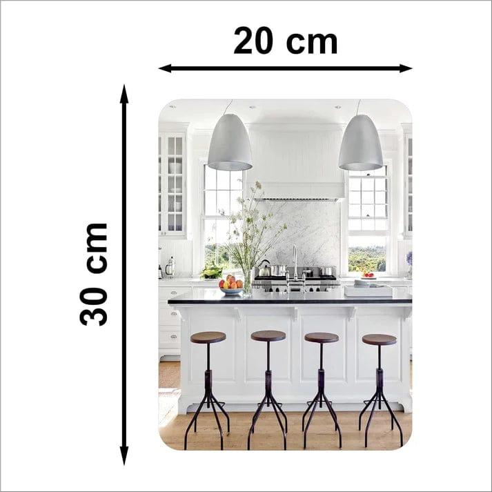 Mirror Sticker for Wall (Oval+Rectangular) - Pack of 2