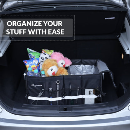 Cubent 'Trunk Master' - Multi-Compartment Car Organizer for Garage, Sedan, SUV, Minivan