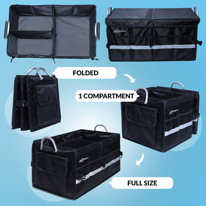 Cubent 'Trunk Master' - Multi-Compartment Car Organizer for Garage, Sedan, SUV, Minivan
