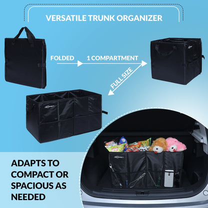 Cubent 'Trunk Master' - Multi-Compartment Car Organizer for Garage, Sedan, SUV, Minivan