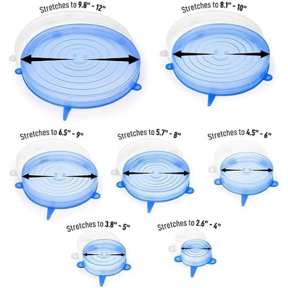 Reusable Silicone Stretchable Lids (6 Pcs Pack)