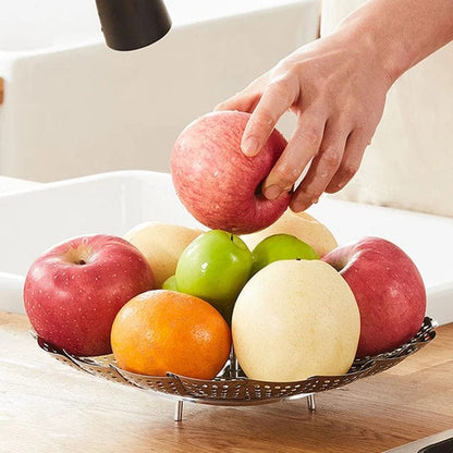 Stainless Steel Steamer basket for Veggie/Seafood with Safety Tool