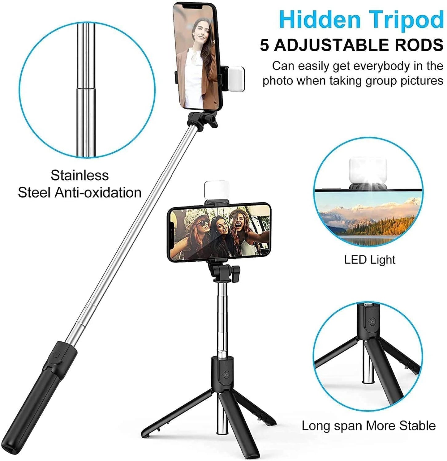 Tripodzy™ 3-in-1 Selfie Stick Tripod